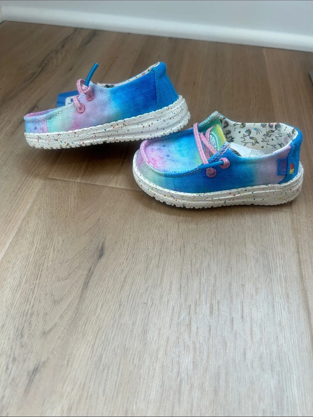 Hey Dude Kids Rainbow Tie-Dye Canvas Slip-On Shoes